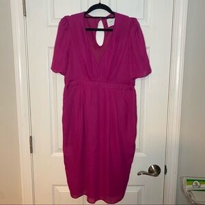 ASOS Maternity Pink Cinched Waist Midi Dress Size 8